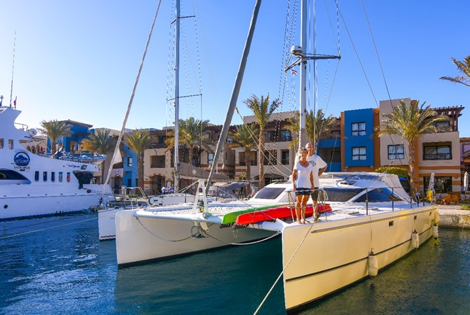 New zelandian couples arrived at Port Ghalib's International Marina on their tour around the world    Photo